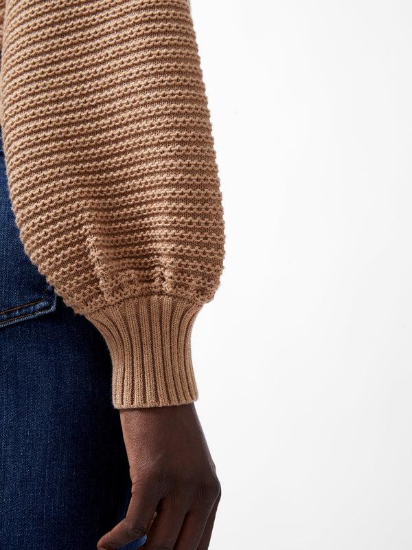 Fcuk Lily Mozart Bishop Sleeve Jumper Camel Mel Light