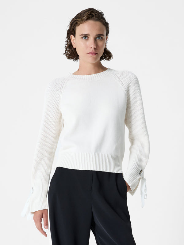 Fcuk Lily Mozart Sleeve Trim Jumper Porcelain Cream