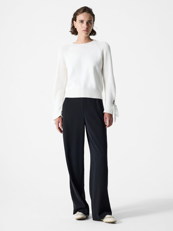 Fcuk Lily Mozart Sleeve Trim Jumper Porcelain Cream