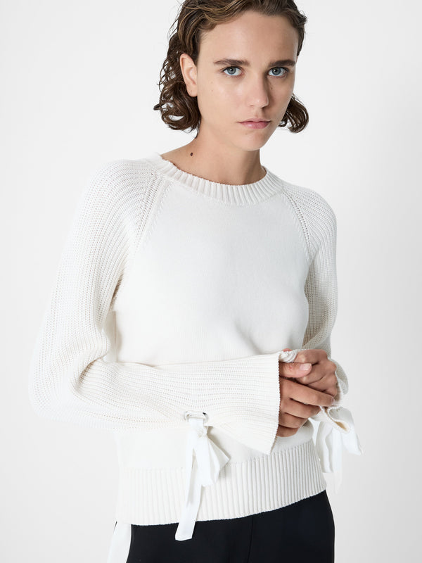 fcuk Lily Mozart Sleeve Trim Jumper Porcelain Cream