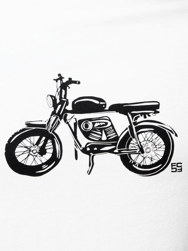 Fcuk Motorbike Organic Short Sleeve Graphic T-Shirt White