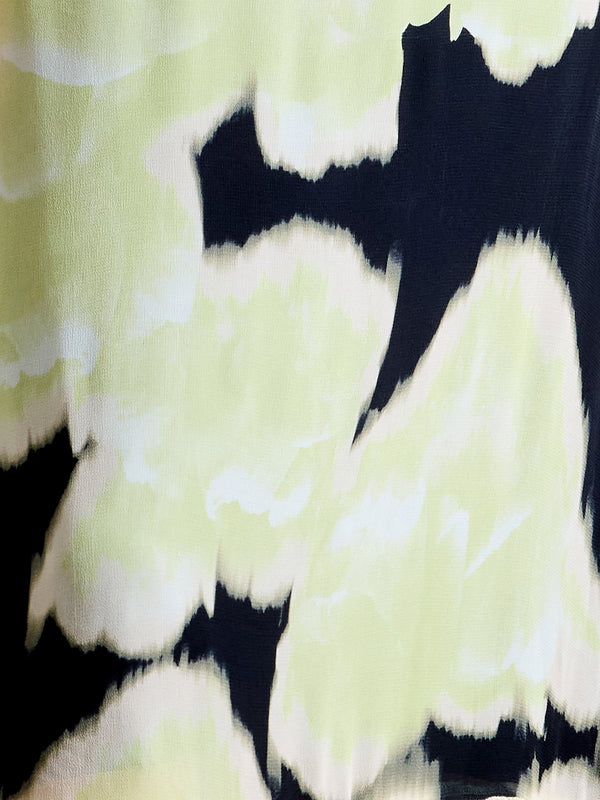 Fcuk Natalie Emina Chiffon Maxi Dress Light Lime Green Multi