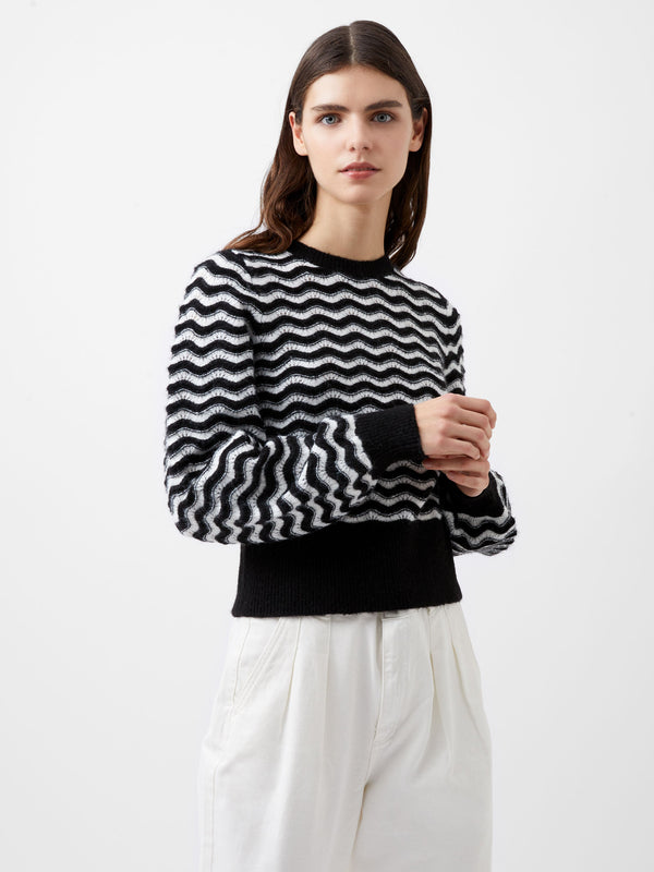 fcuk Natasha Recycled Scallop Jumper Moonless Night/C Crm