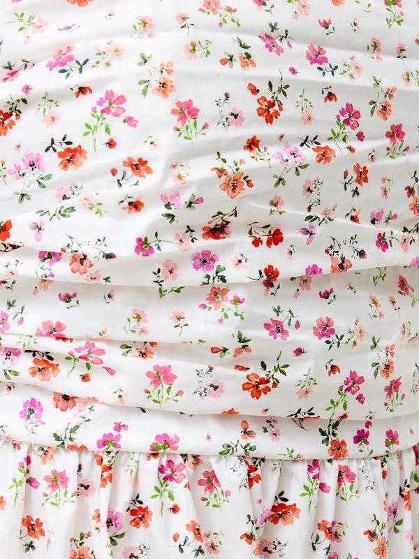 Fcuk Nomi Cotton Bandeau Maxi Dress Cerise Pink Multi