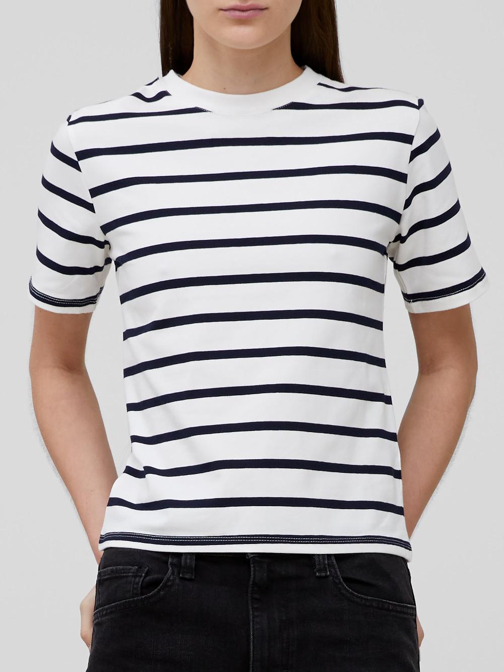 Fcuk Rallie Cotton Stripe Short Sleeve T-Shirt Stripe S White/Marin