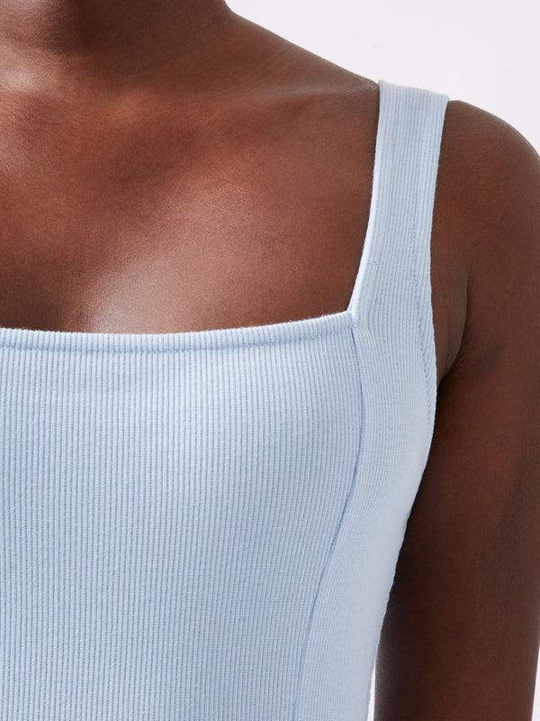 Fcuk Rassia Rib Square Neck Midi Dress Cashmere Blue