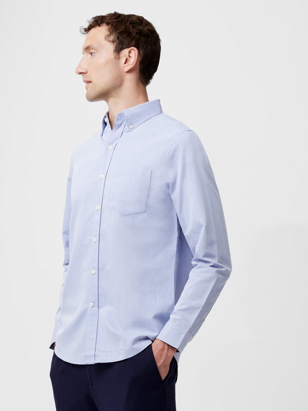 Fcuk Regular Fit Button Down Oxford Shirt Light Blue