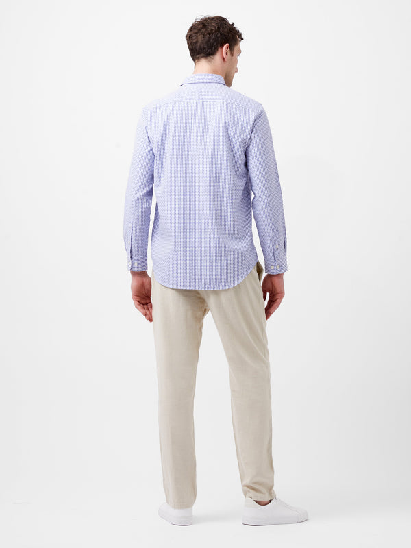 Fcuk Regular Fit Classic Collar Check Shirt Blue Check