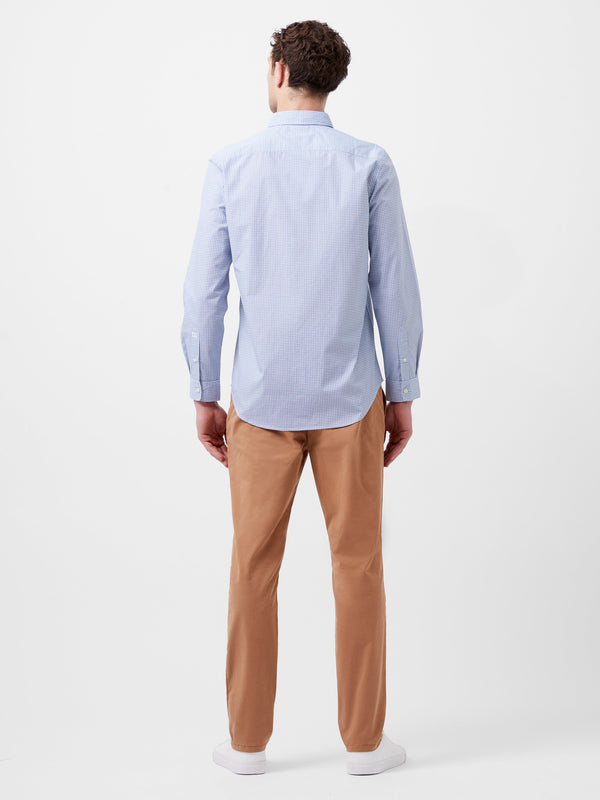 Fcuk Regular Fit Classic Collar Geo Floral Shirt Lt Blue Print