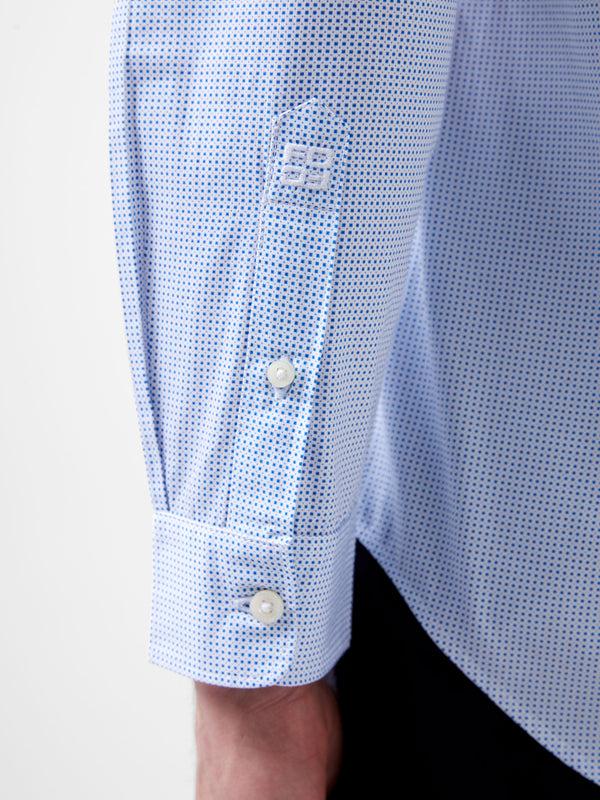 Fcuk Regular Fit Classic Collar Geo Shirt Blue Dot Print
