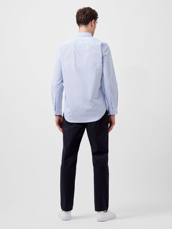 Fcuk Regular Fit Classic Collar Geo Shirt Blue Dot Print