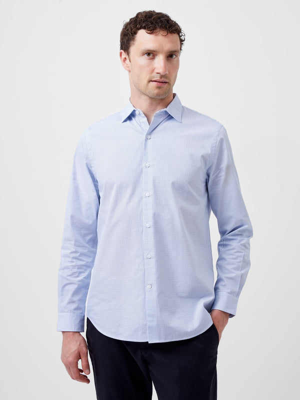 fcuk Regular Fit Classic Collar Geo Shirt Blue Dot Print