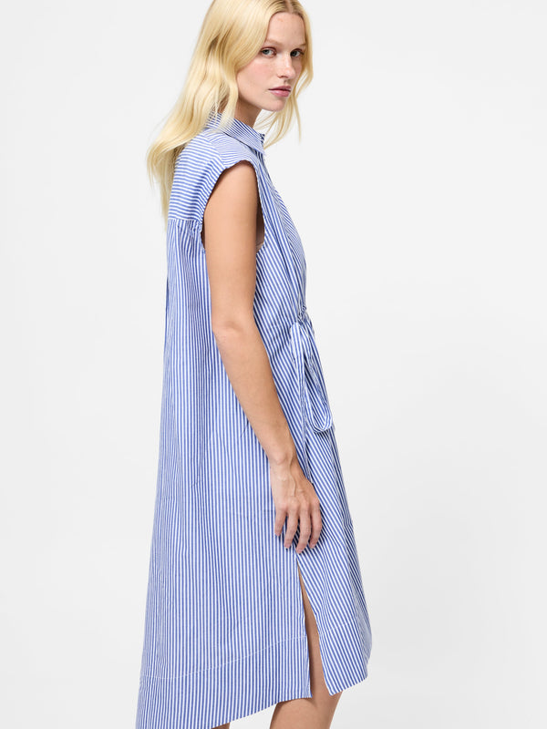Fcuk Rhodes Stripe Sleeveless Dress Linen White/Marine
