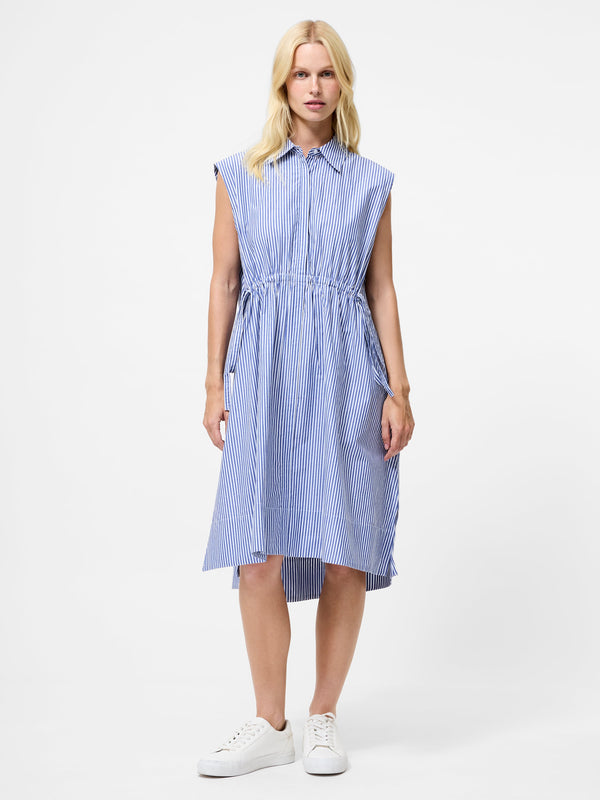 Fcuk Rhodes Stripe Sleeveless Dress Linen White/Marine