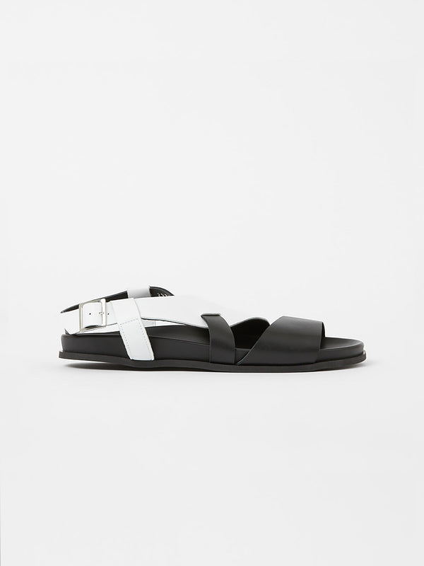 fcuk S+W x Branca Asymmetric Footbed Sandals Monochrome