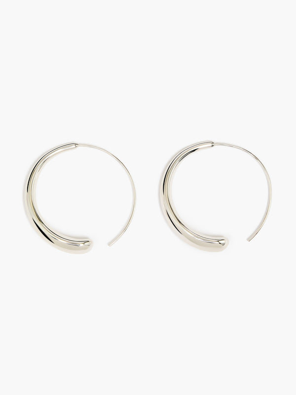 fcuk Sculptural Fluid Thread-Through Hoop Earrings Silver