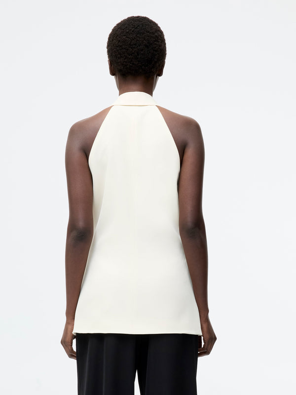 Fcuk Sleek Tailored Halterneck Suit Waistcoat Classic Cream