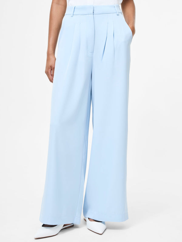 Fcuk Sleek Tailored Wide Leg Suit Trousers Cashmere Blue