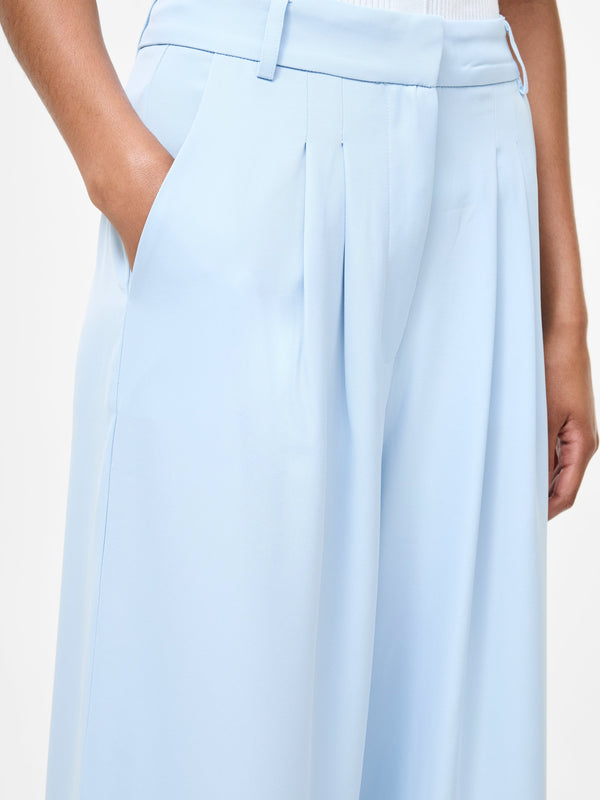 Fcuk Sleek Tailored Wide Leg Suit Trousers Cashmere Blue