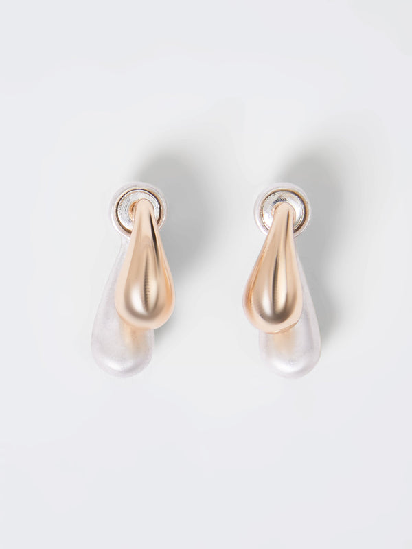 fcuk Small Double Two-Tone Teardrop Earrings Silver/Gold