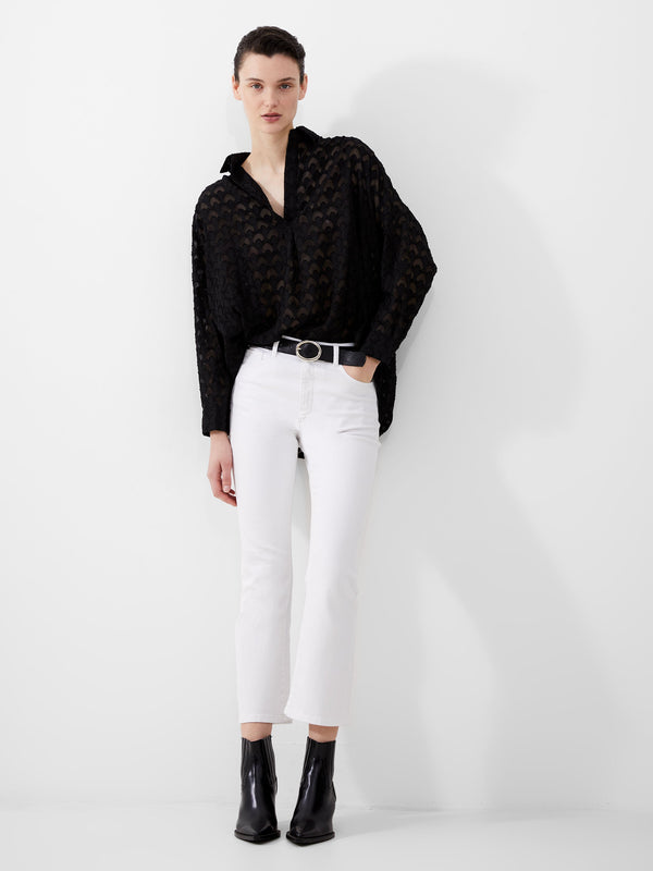 fcuk Stretch Denim Bootcut Ankle Length Jeans 30 Inch White