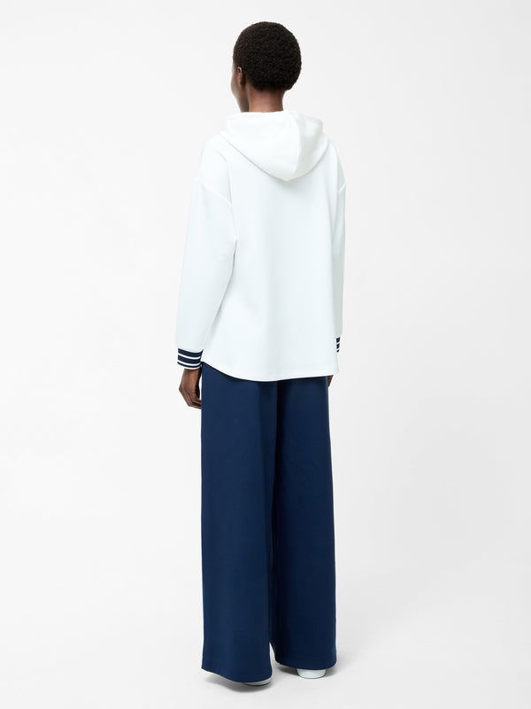 Fcuk Striped Trim Pullover Hoodie Summer White/Midnight