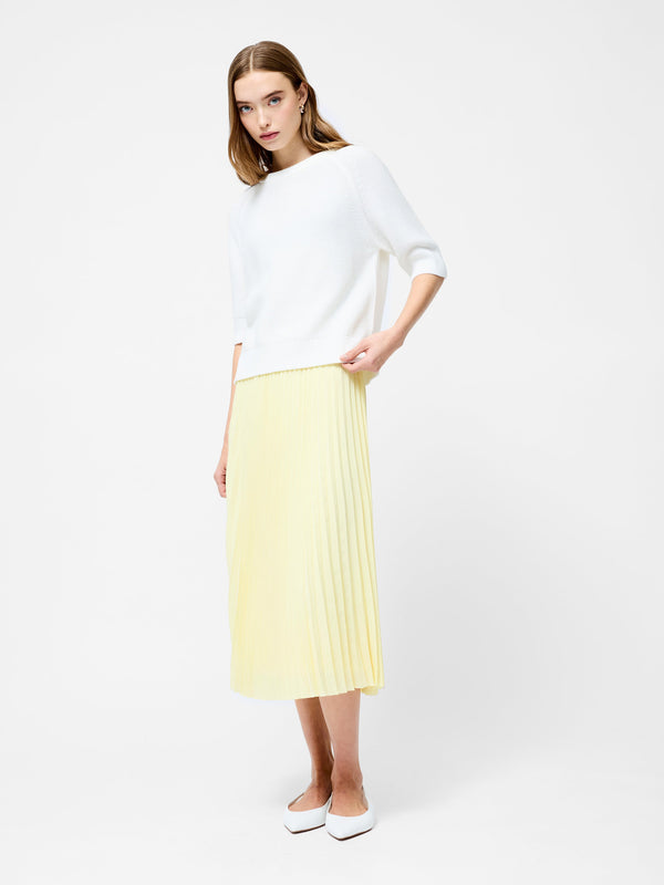 Fcuk Sunburst Crepe Pleated Midi Skirt Cornsilk Yellow