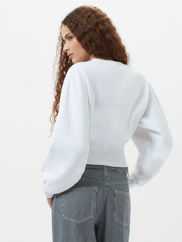 Fcuk Sunday Curved Lightweight Sweatshirt Linen White