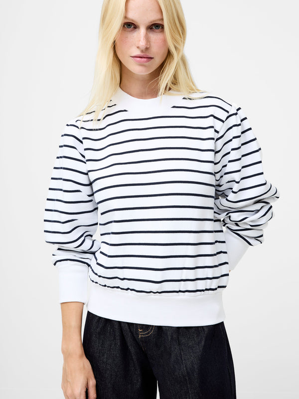 Fcuk Sunday Sweat Striped Sweatshirt Linen White/Blue