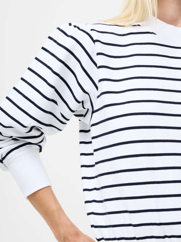 Fcuk Sunday Sweat Striped Sweatshirt Linen White/Blue
