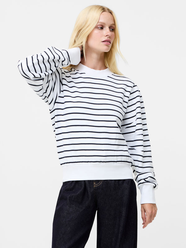 fcuk Sunday Sweat Striped Sweatshirt Linen White/Blue