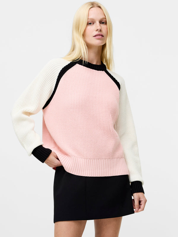 fcuk Varli Colour Blocking Jumper Black/Peach Pink/Whi