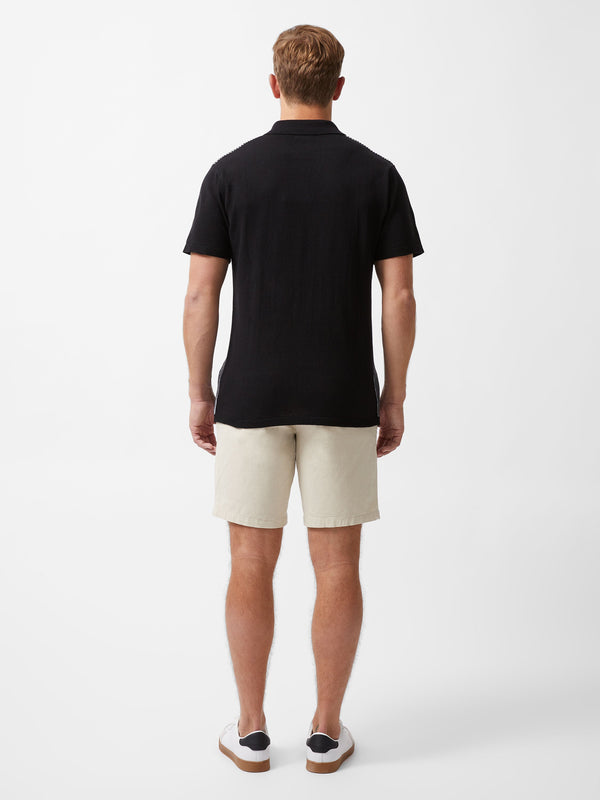 Fcuk Vertical Striped Button Through Shirt Navy/Ecru