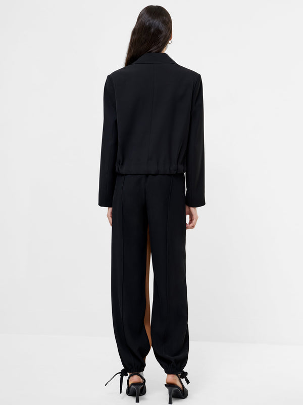 Fcuk Vinnie Tailored Double Breasted Cropped Jacket Black