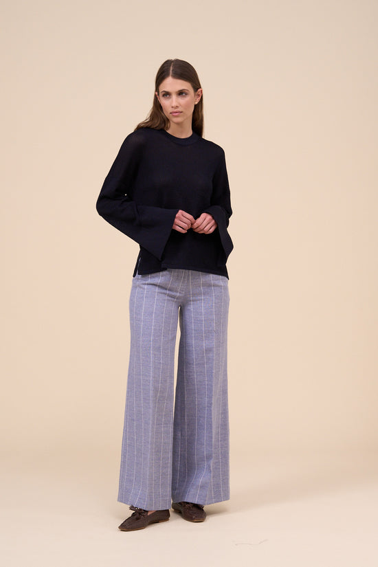 Fedeli Ania Lunar Cotton Blend Crewneck MIDNIGHTBLUE