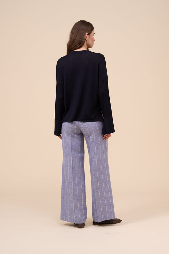 Fedeli Ania Lunar Cotton Blend Crewneck MIDNIGHTBLUE