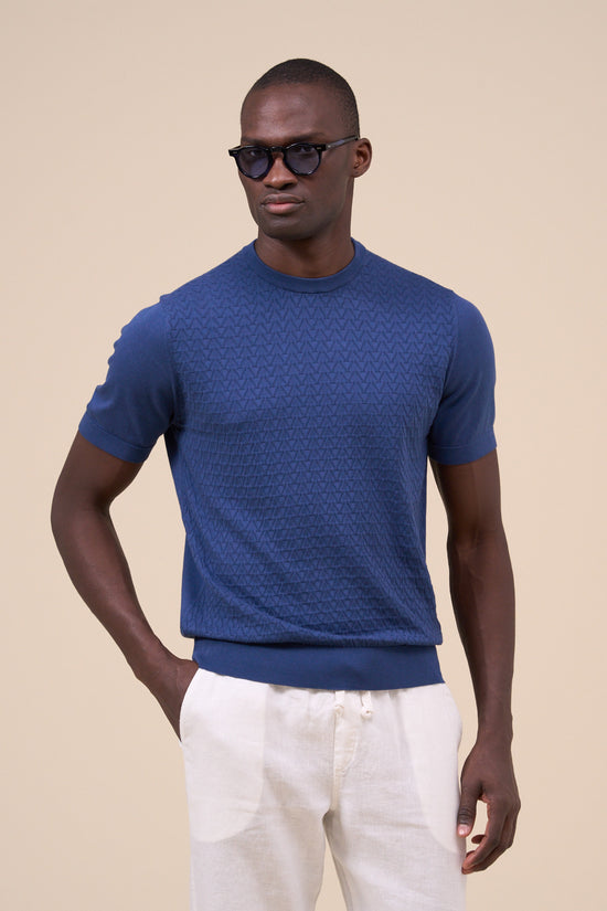 Fedeli Argentina Nettuno Organic Cotton Light Dusty Knitted Crewneck SILVER