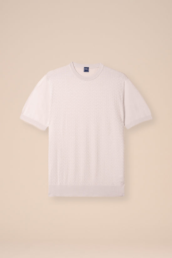 fedeli Argentina Nettuno Organic Cotton Light Dusty Knitted Crewneck SILVER