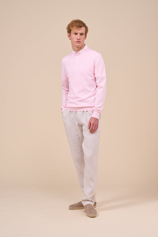 Fedeli Argentina Organic Cotton Light Dusty Knitted Crewneck CORNFLOWERBLUE