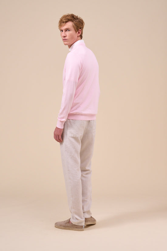 Fedeli Argentina Organic Cotton Light Dusty Knitted Crewneck CORNFLOWERBLUE