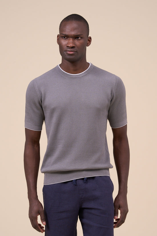 Fedeli Argentina Scott Organic Cotton Light Dusty Crewneck ANTHRACITE