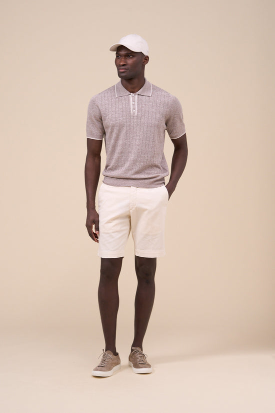 Fedeli Bobby Irlanda Cotton Linen Knitted Polo - Bicolor ROPEMELANGE