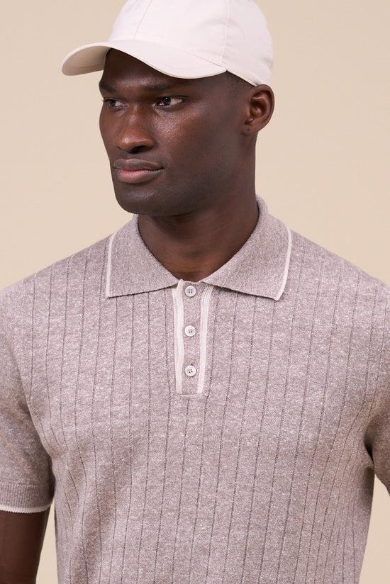 Fedeli Bobby Irlanda Cotton Linen Knitted Polo - Bicolor ROPEMELANGE