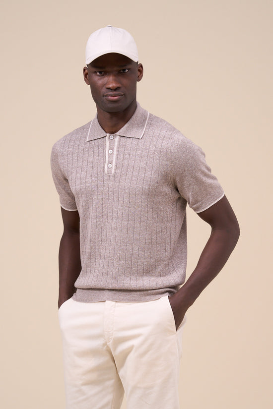 fedeli Bobby Irlanda Cotton Linen Knitted Polo - Bicolor ROPEMELANGE