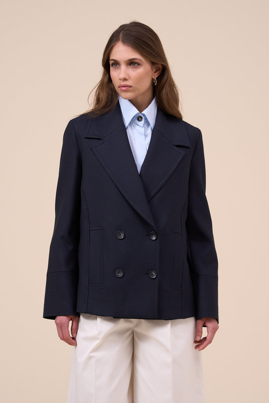 fedeli Cassiopea Wool and Cotton Caban MIDNIGHTBLUE