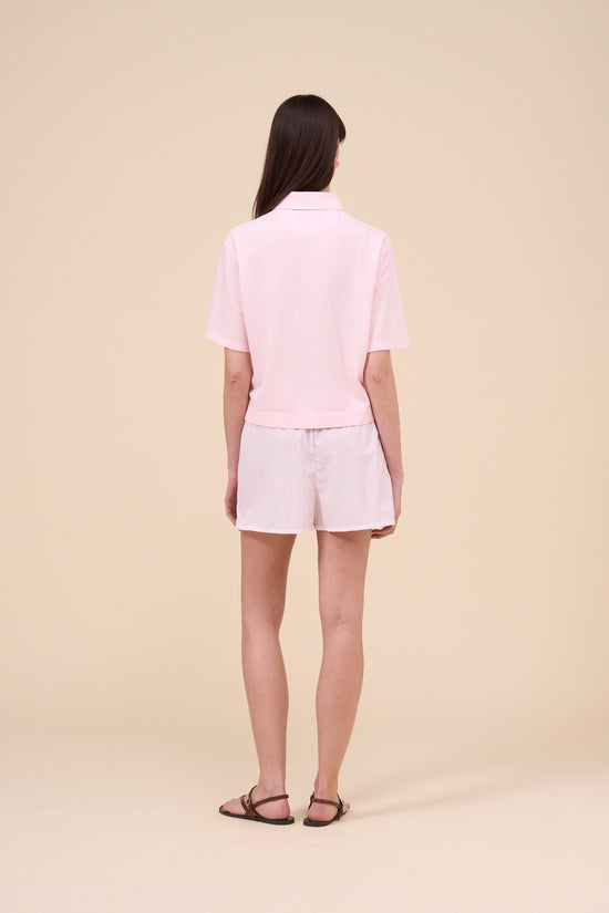 Fedeli Circe Organic Piquet Short Sleeve Boxy Polo WHITE