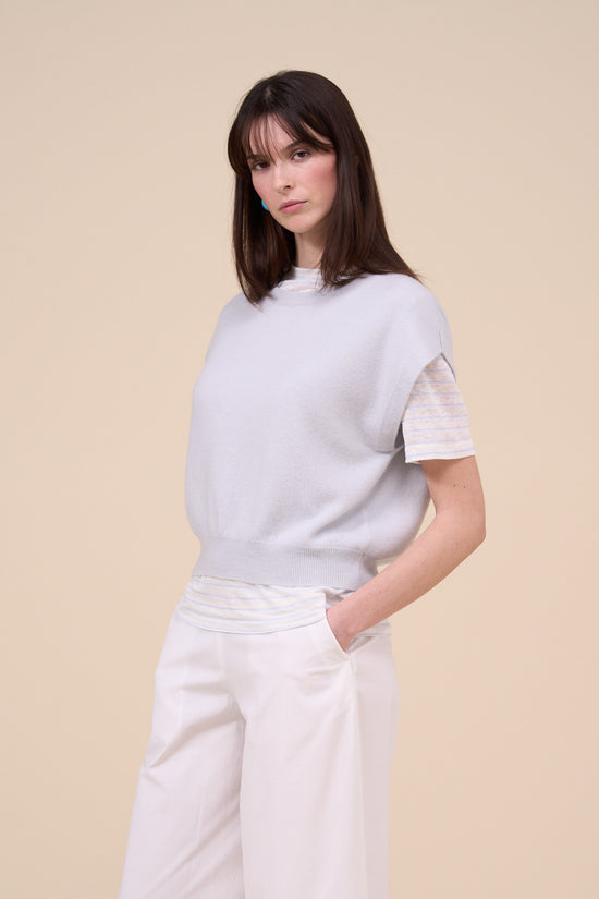 fedeli Coraline Cashmere Persia Vest LIGHTSTEELBLUE