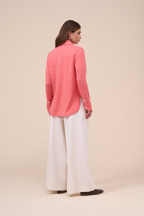 Fedeli Corviglia Cashmere Linen Knitted Shirt LIGHTCORAL