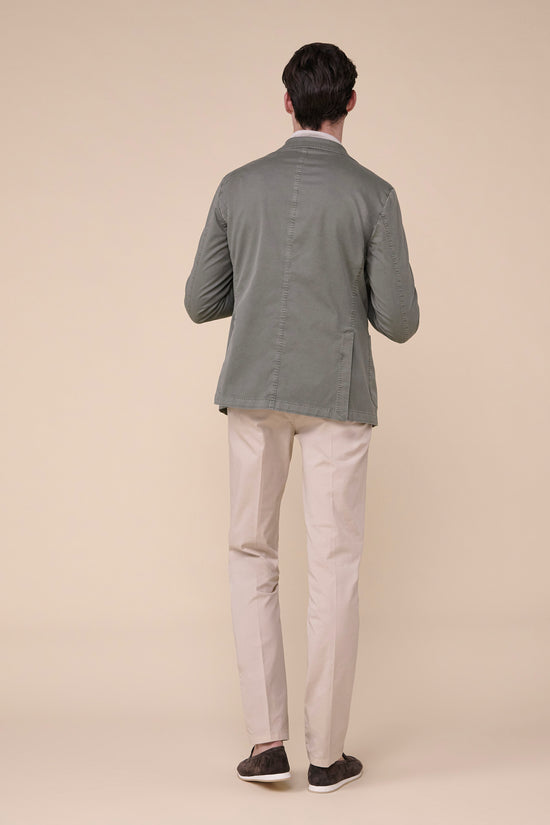 Fedeli Cremona Cotton Drill Flex Single-breast Jacket DARKOLIVEGREEN