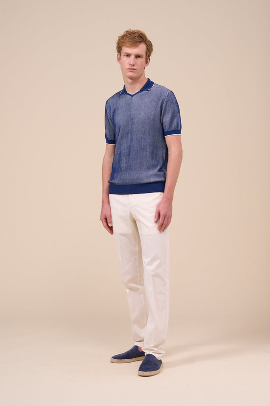 Fedeli Crios Tropico Vanisé Cotton Linen V-neck DIMGRAY